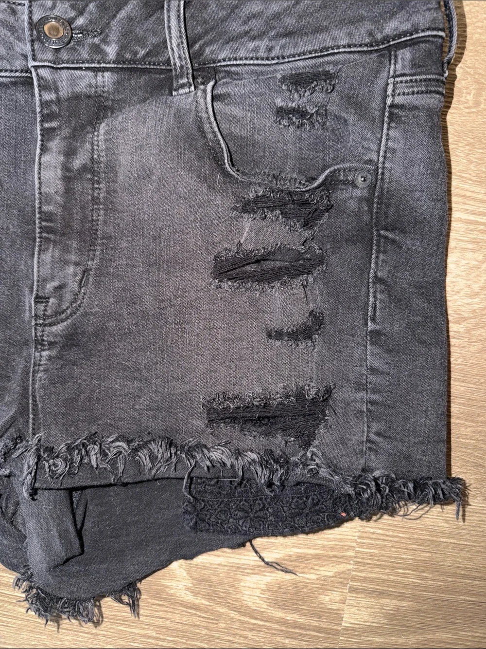 Black Distressed Women's Denim Shorts